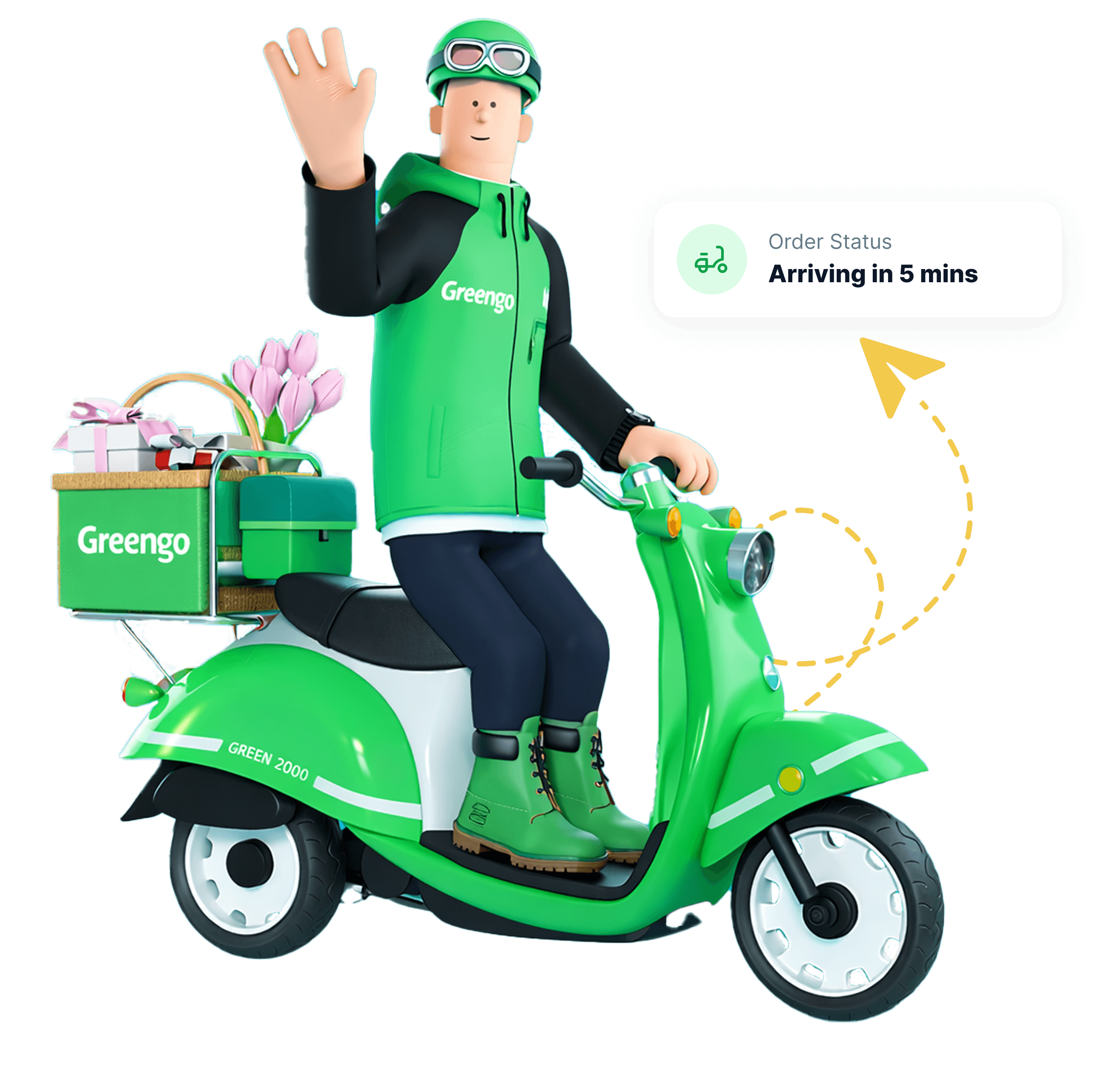 GreenGO Delivery Person on Scooter